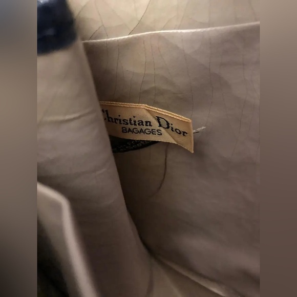 Rare🦄Authentic Christian Dior Trotter Clutch Hand Bag Purse Canvas Leather Blue - Picture 6 of 10